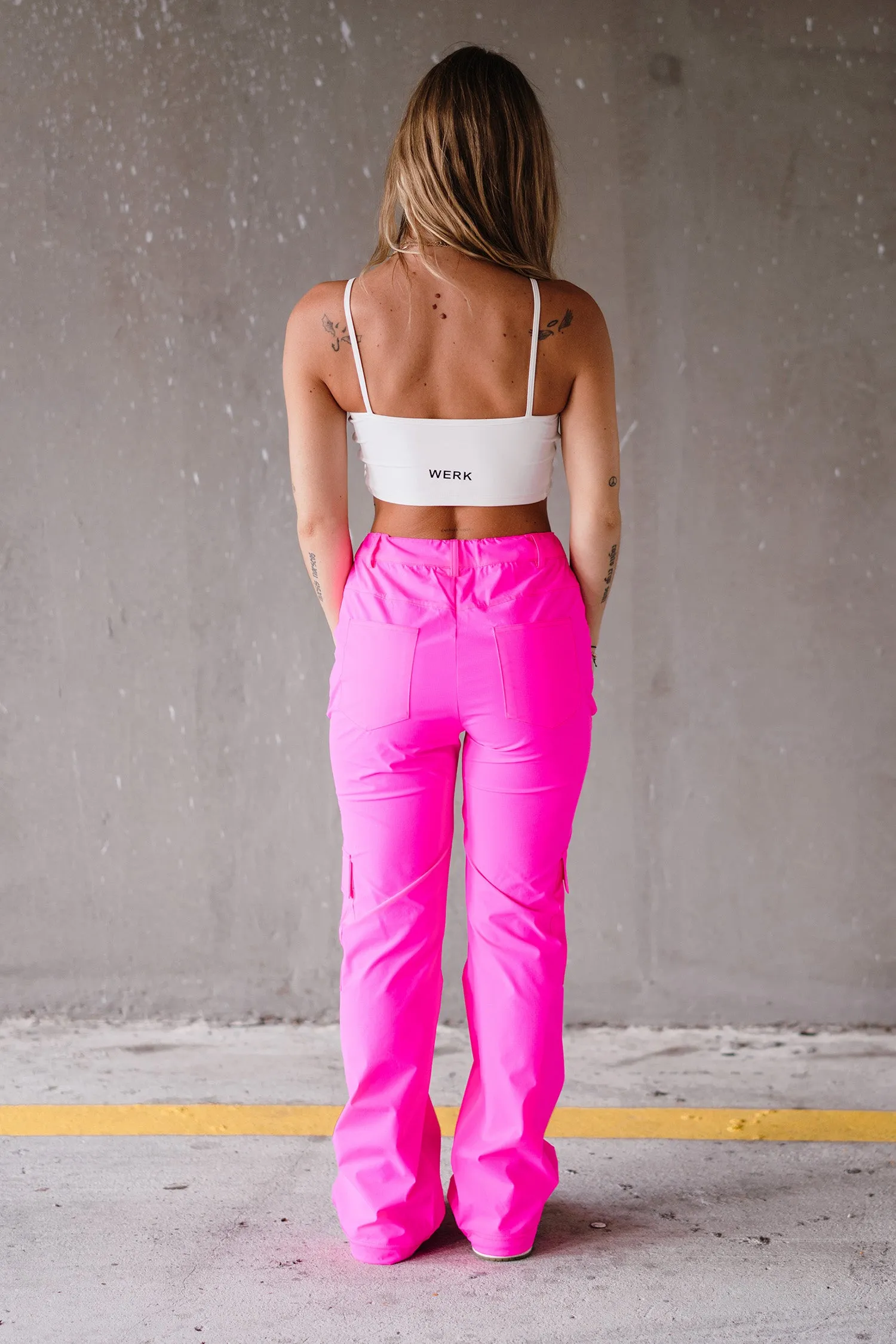 Hot Pink Cinch Cargo Pant