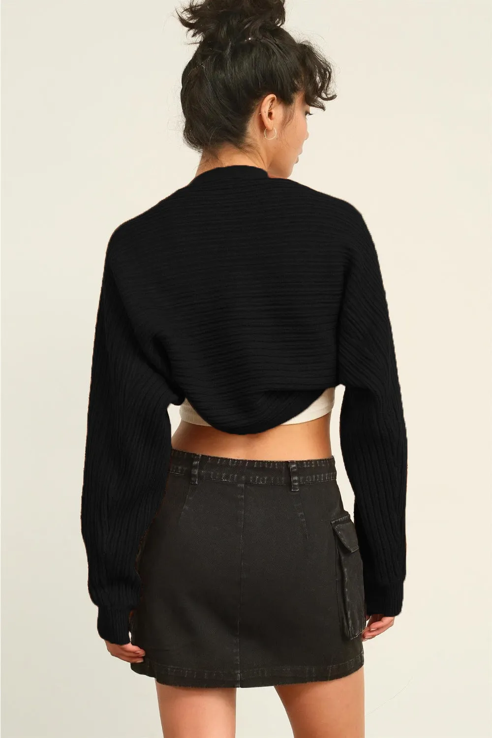 HYFVE Ribbed Knit Bolero Cardigan