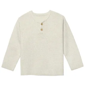 Infant & Toddler Boys Oatmeal Heather Henley Sweater