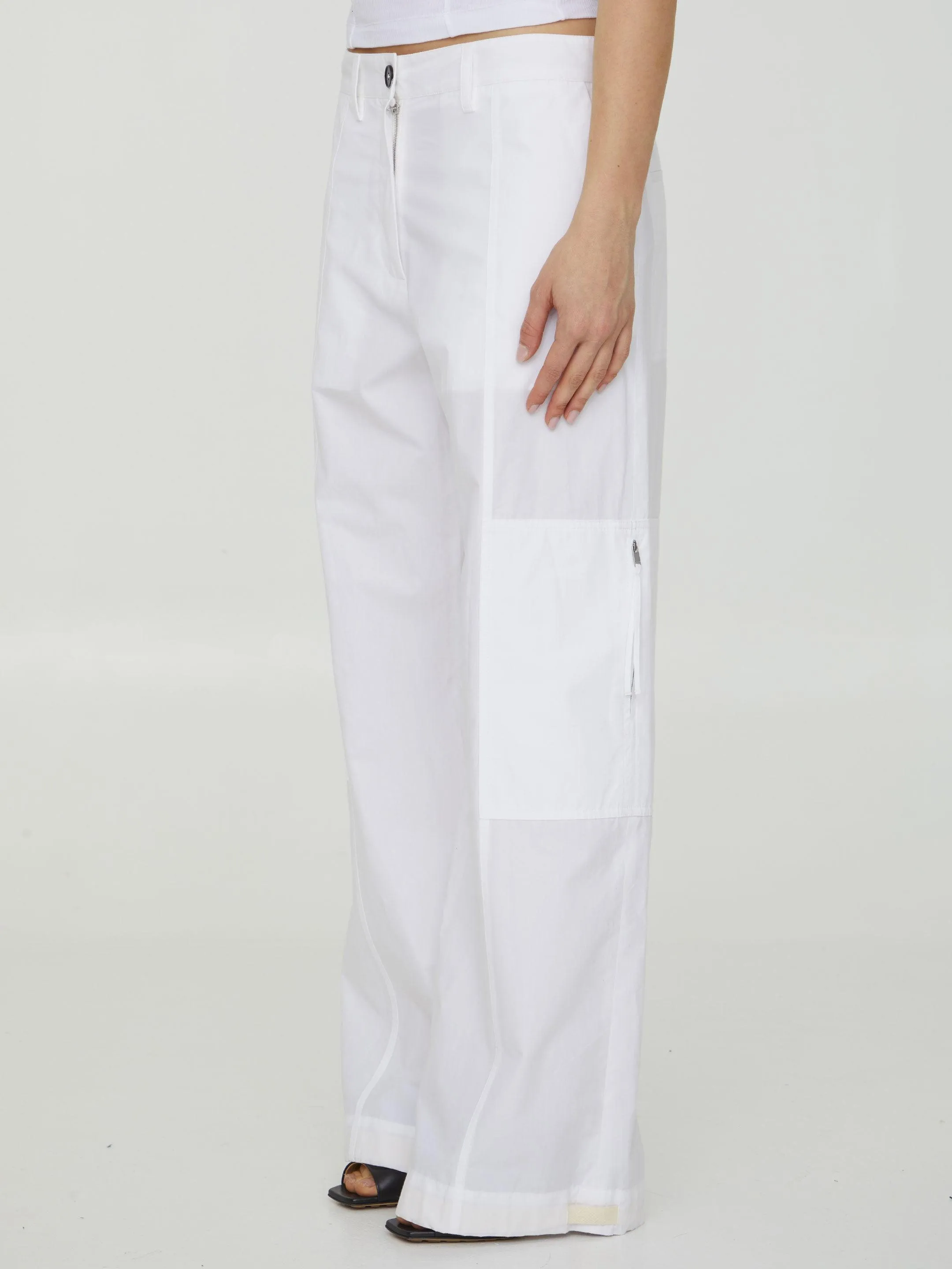 Jil Sander White Cotton Pants