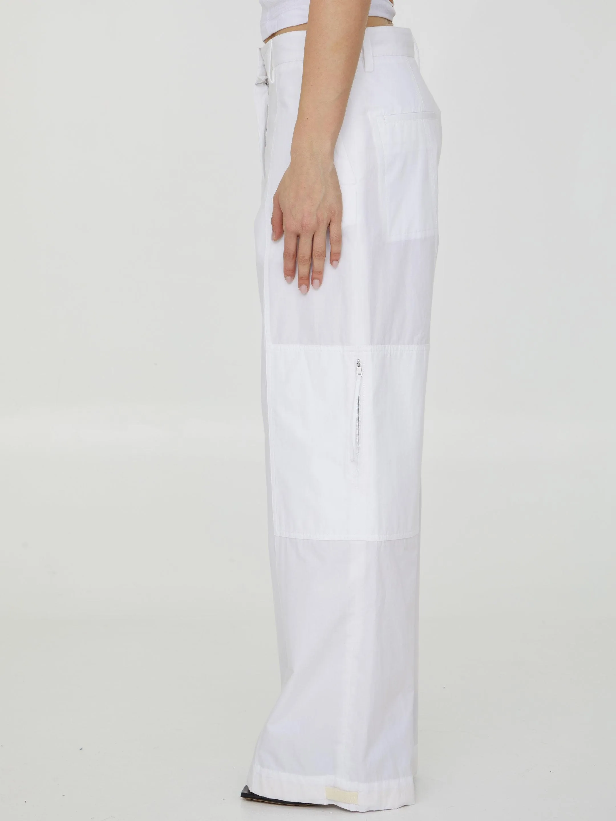 Jil Sander White Cotton Pants