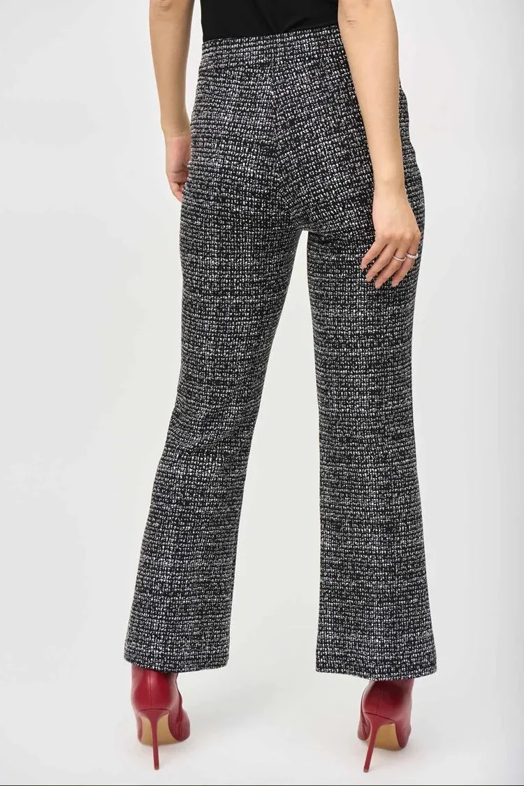 Joseph Ribkoff Knit Flared Trousers Black/Off-white