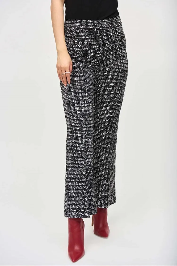 Joseph Ribkoff Knit Flared Trousers Black/Off-white