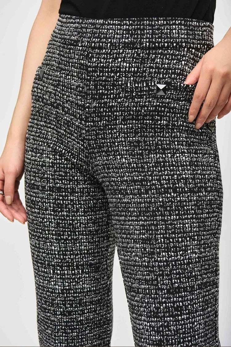 Joseph Ribkoff Knit Flared Trousers Black/Off-white