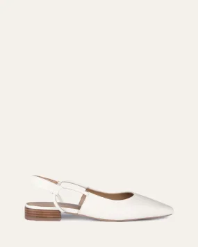 LARISSA DRESS FLATS OFF WHITE LEATHER