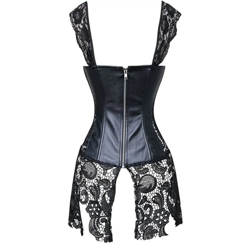 Latex & Lace Corset Dress (Up to 6XL)