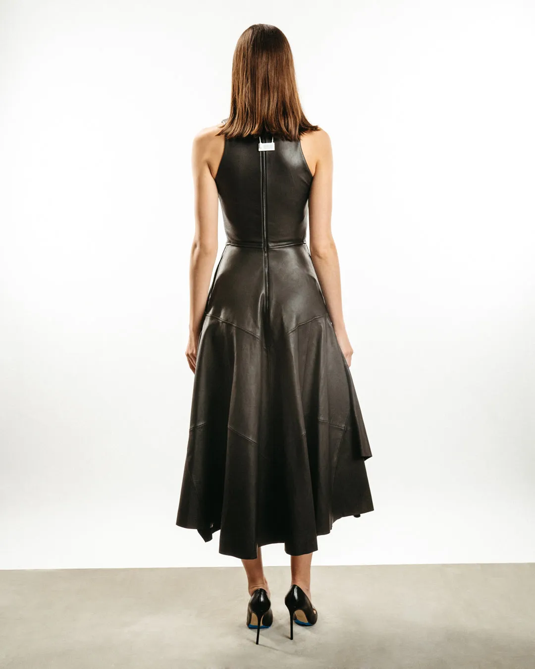 Linden Leather Midi Dress