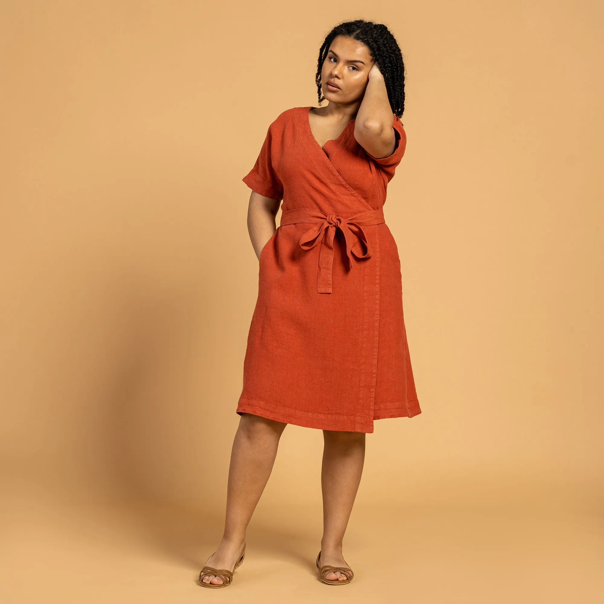 Linen Wrap Dress Eliana