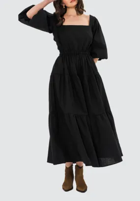 Louise Midi Dress | Black