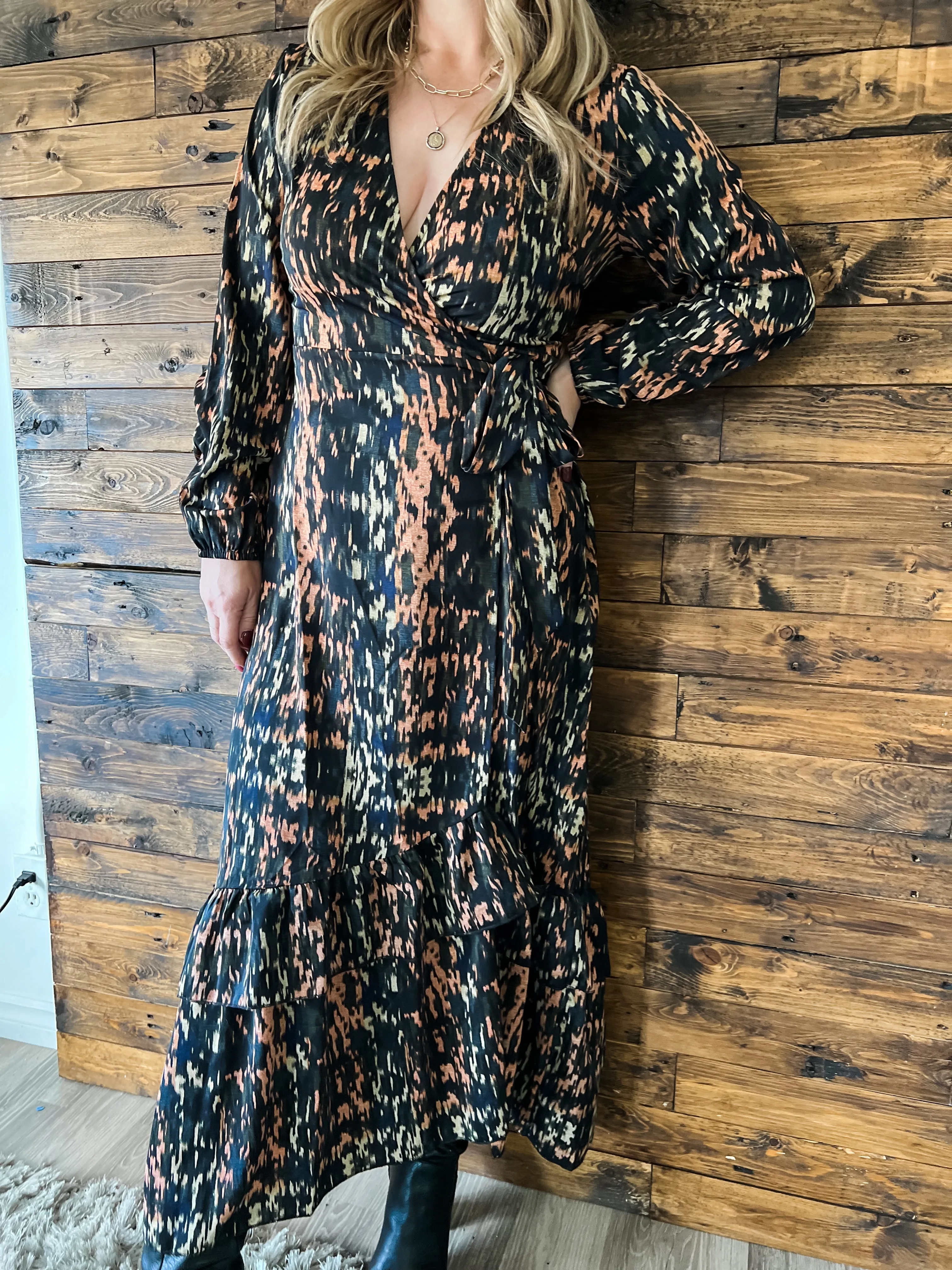 LS Wrap Maxi Dress