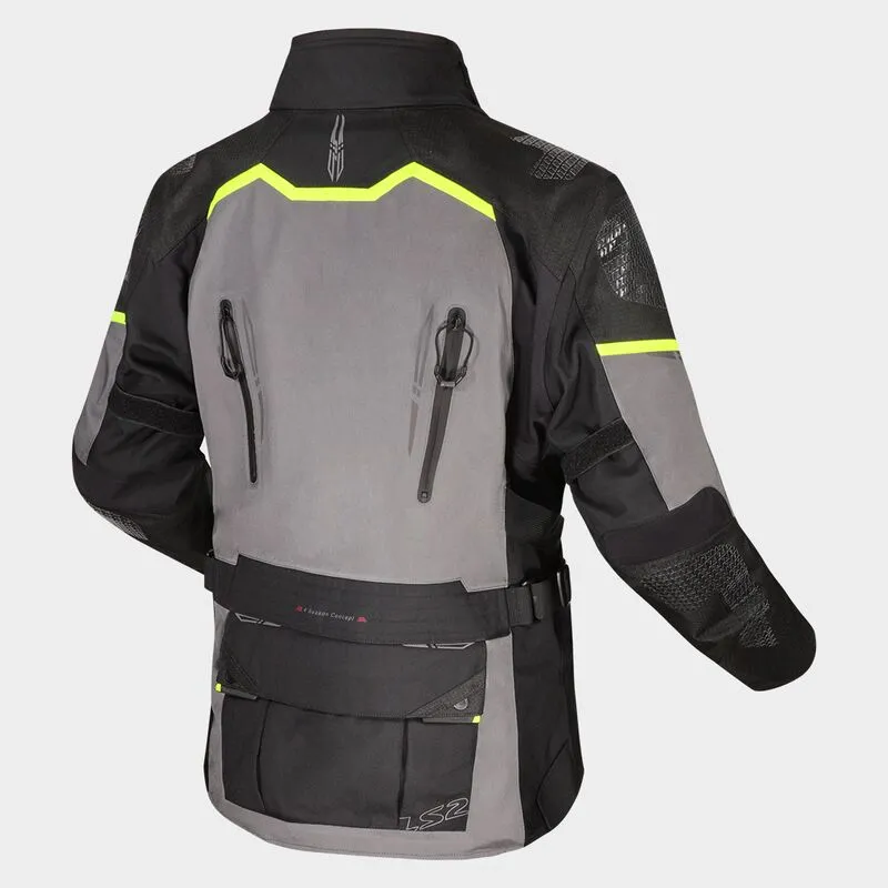 LS2 Apollo Textile Jacket Black / Dark Grey / Hi-Vis Yellow