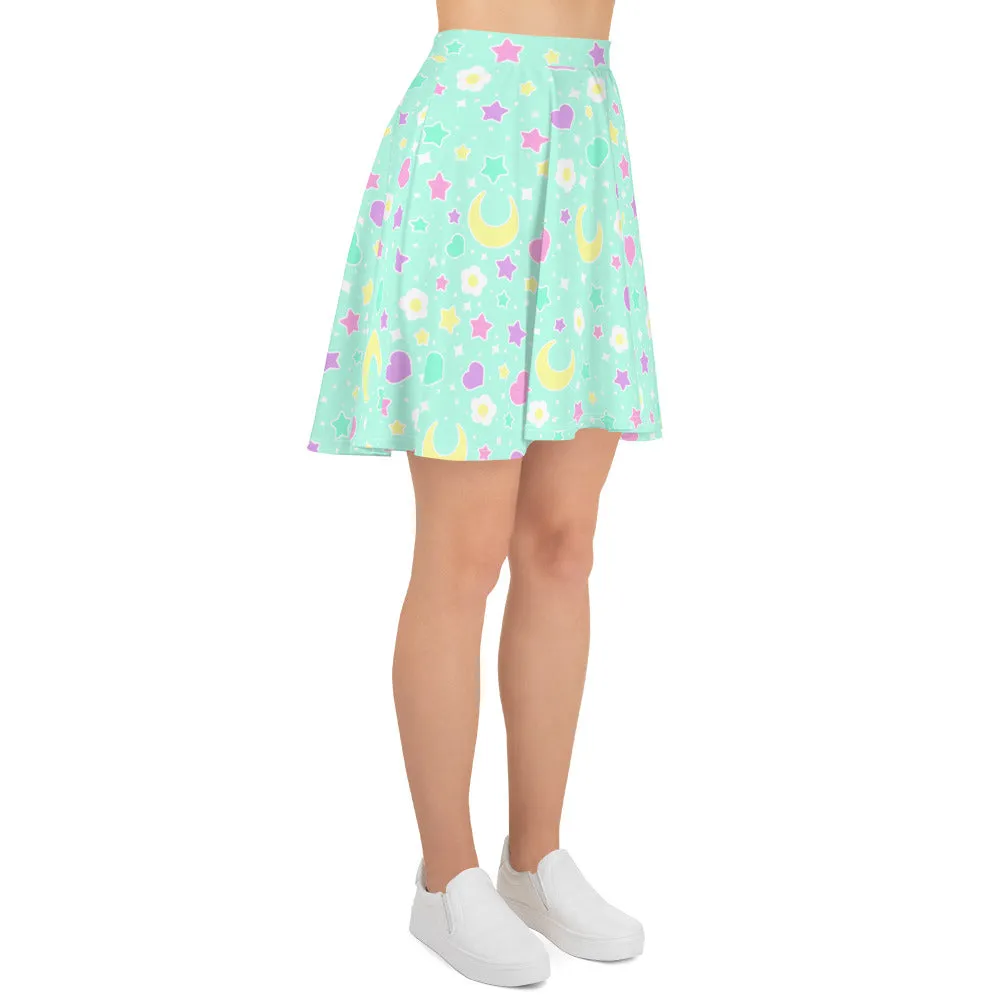 Magical Spring Mint Skater Skirt