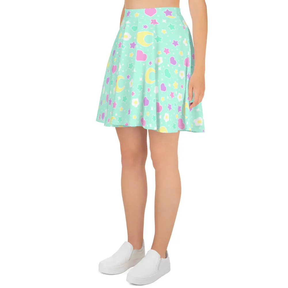 Magical Spring Mint Skater Skirt