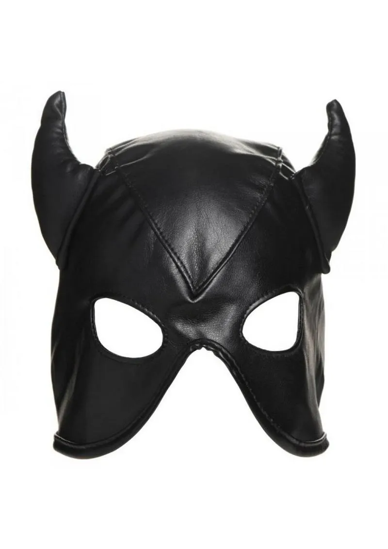 Master Series Dungeon Demon Bondage Hood with Horns