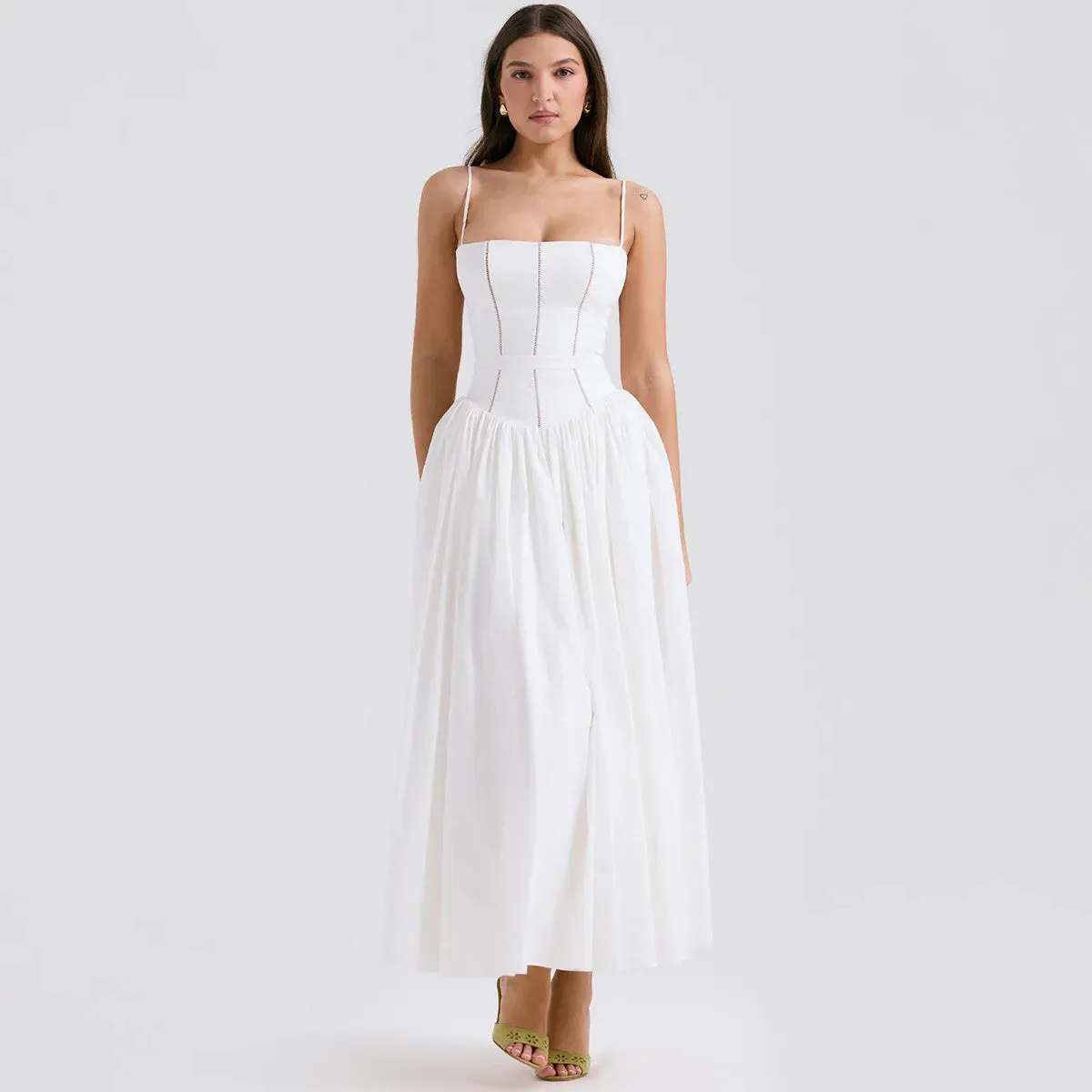 Maura Classic White Flare Dress