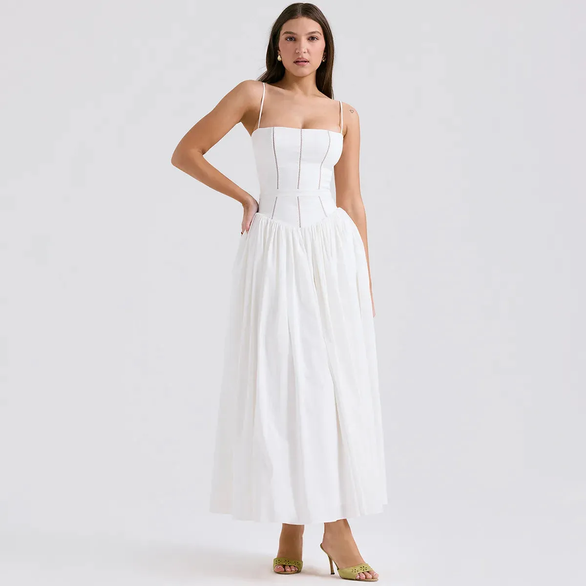 Maura Classic White Flare Dress