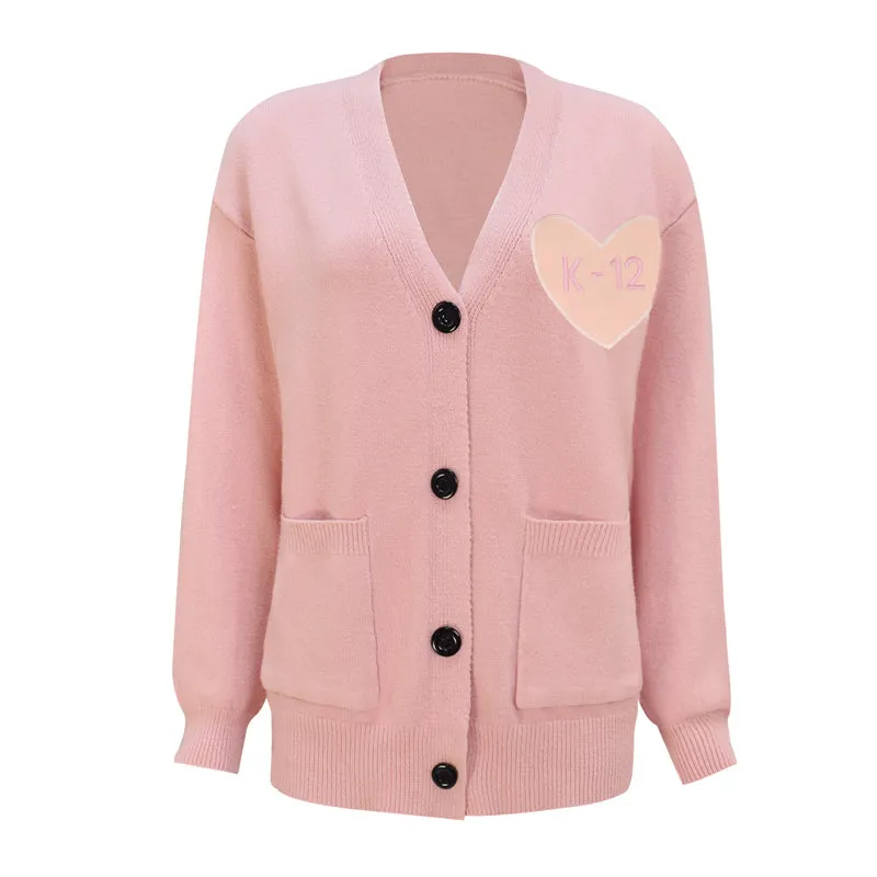 Melanie Martinez K 12 Cardigan K12 Crybaby Pink Sweater Cosplay Costume Black Buttons