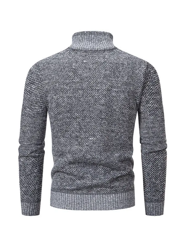 Men's Plus Velvet Business Slim Fit Knitted Pullover Sweater