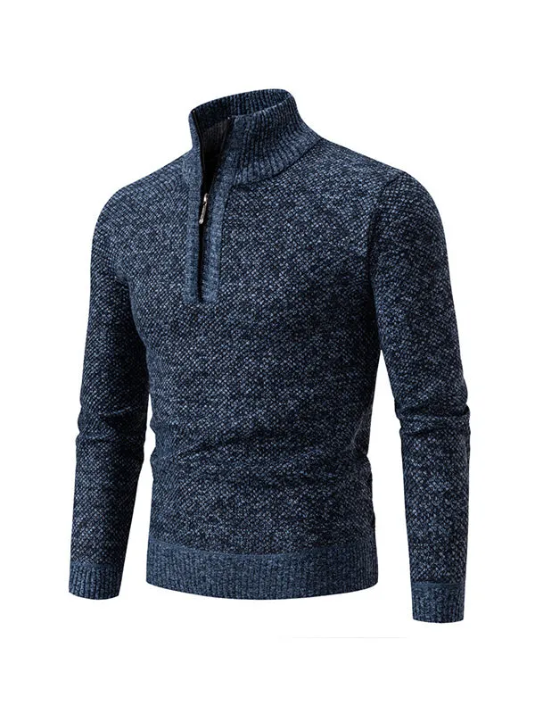 Men's Plus Velvet Business Slim Fit Knitted Pullover Sweater