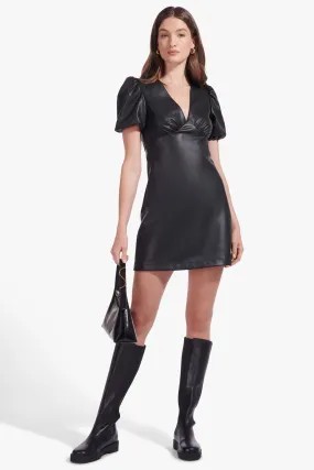 MILLA MINI DRESS | BLACK VEGAN LEATHER