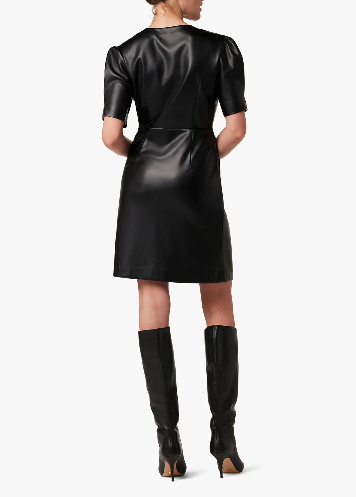 MILLIE TWISTED VEGAN LEATHER DRESS