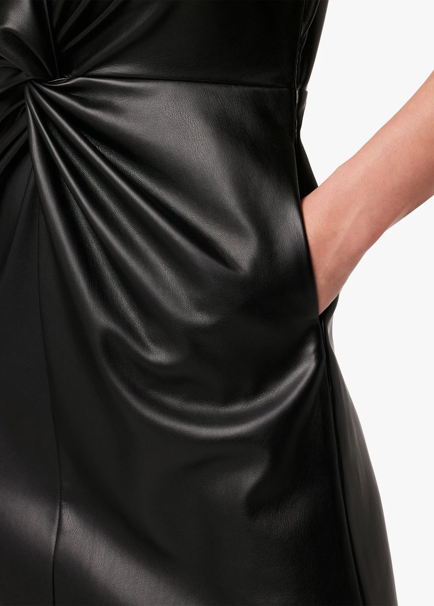 MILLIE TWISTED VEGAN LEATHER DRESS