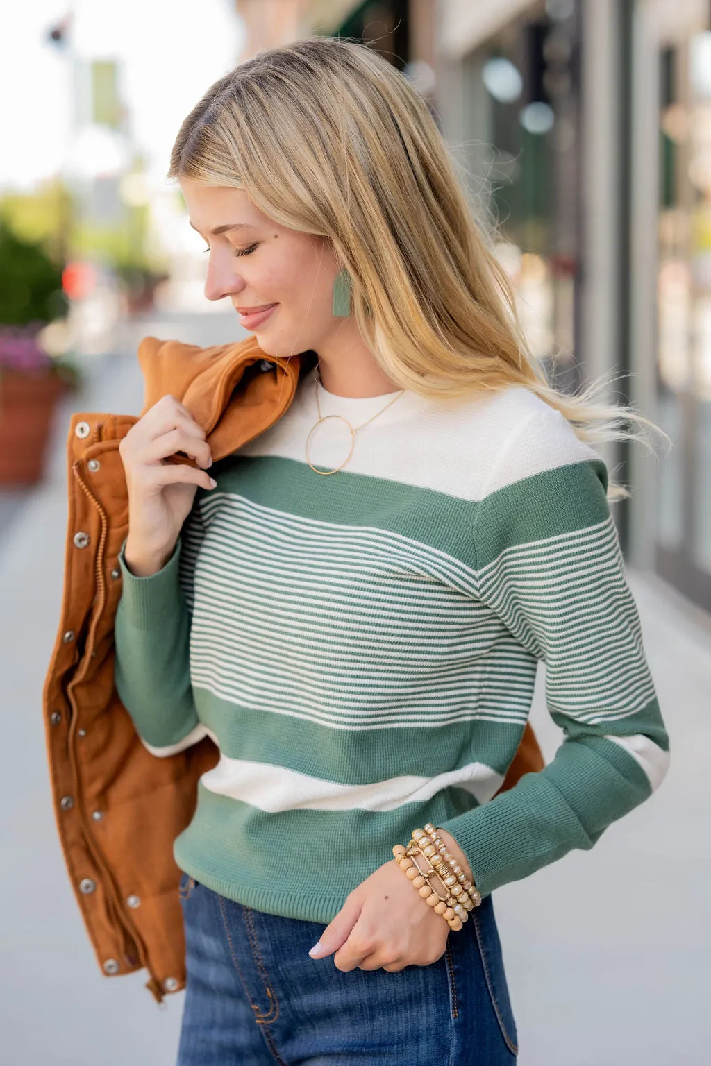 Mixed Stripes Thermal Sweater