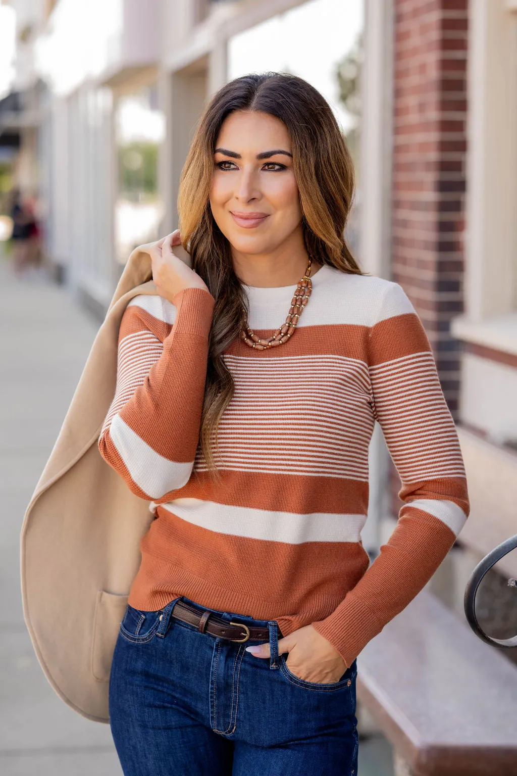 Mixed Stripes Thermal Sweater