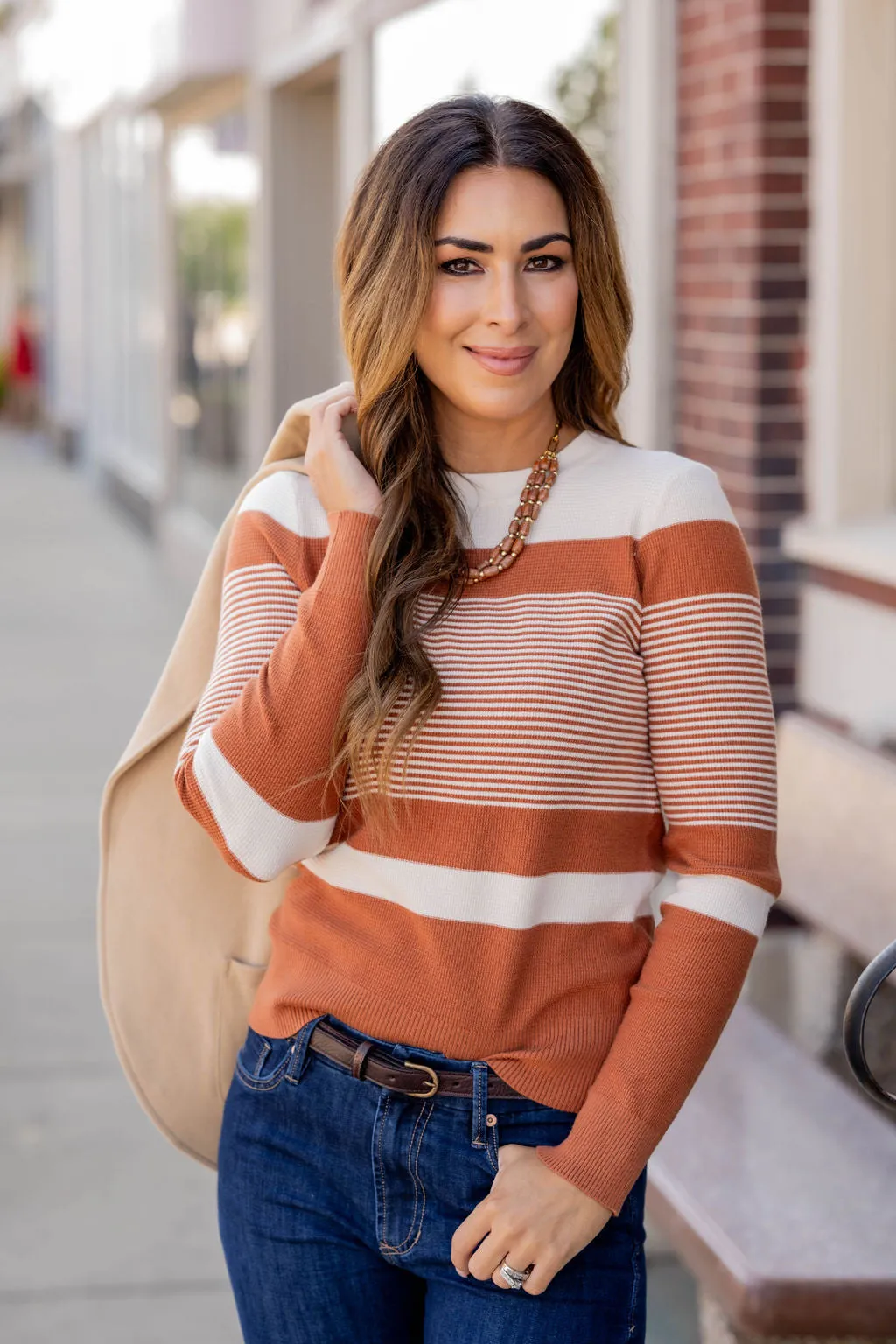 Mixed Stripes Thermal Sweater