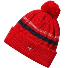 Mizuno Breathe Thermo Knit Pom Pom Beanie - Red