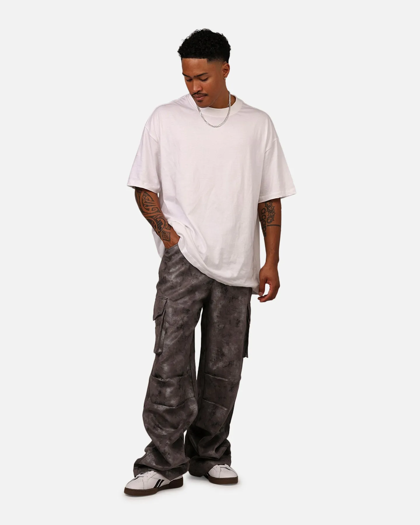 MNML Baggy Dual Sueded Cargo Pants Grey