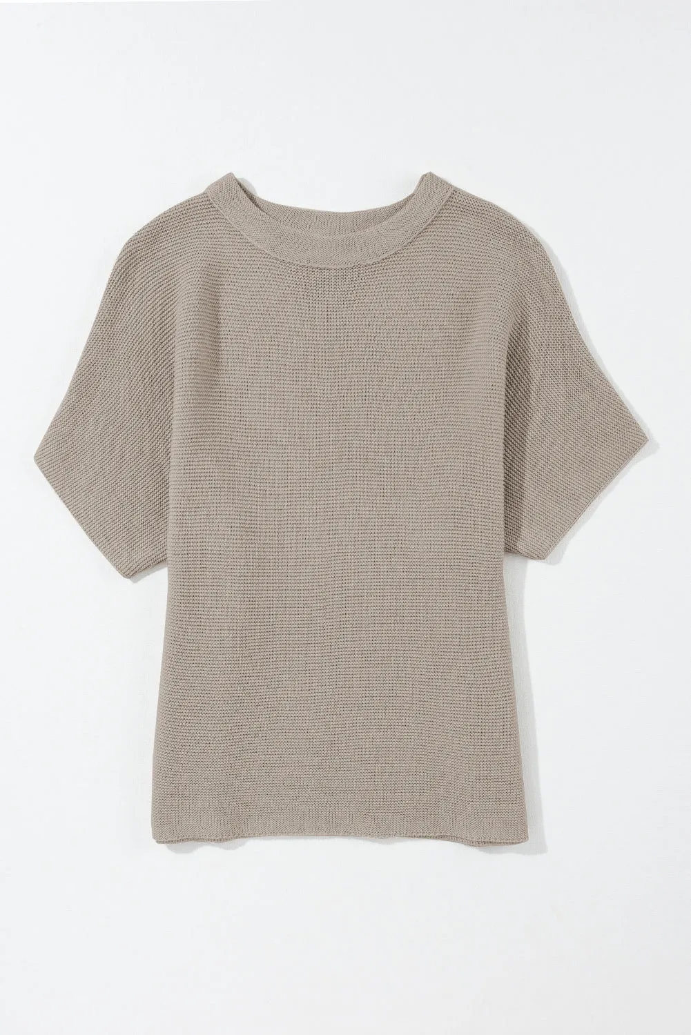 Mock Neck Short Batwing Sleeve Sweater