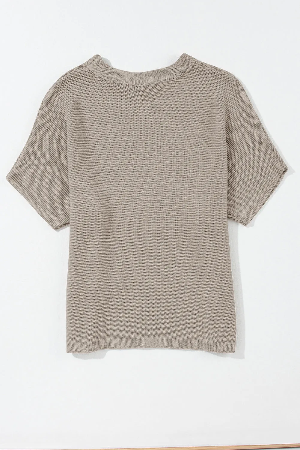 Mock Neck Short Batwing Sleeve Sweater