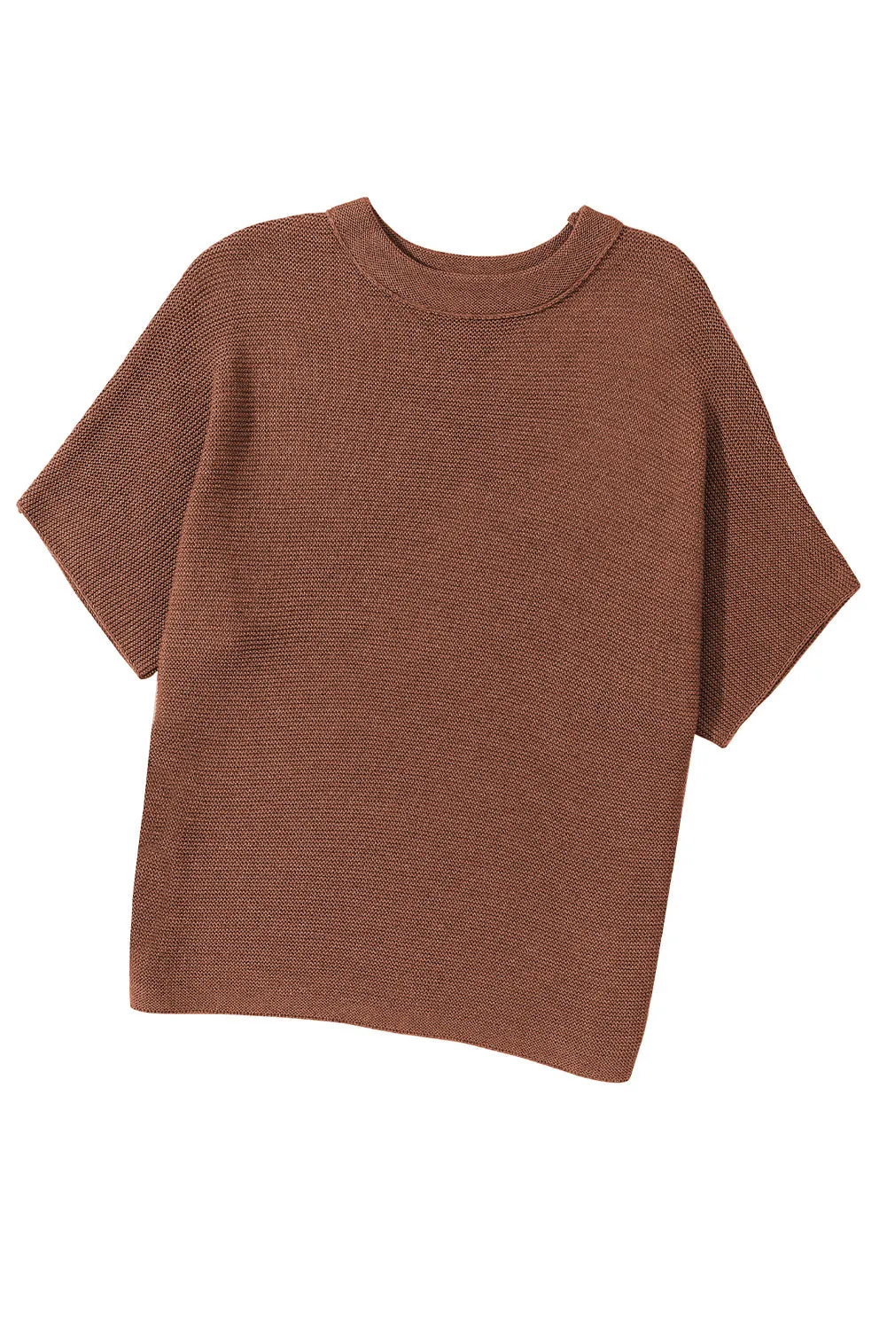 Mock Neck Short Batwing Sleeve Sweater