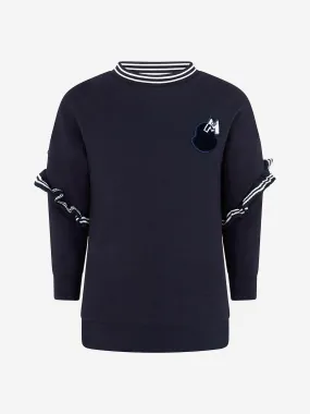 Moncler Girls Navy Cotton Sweater