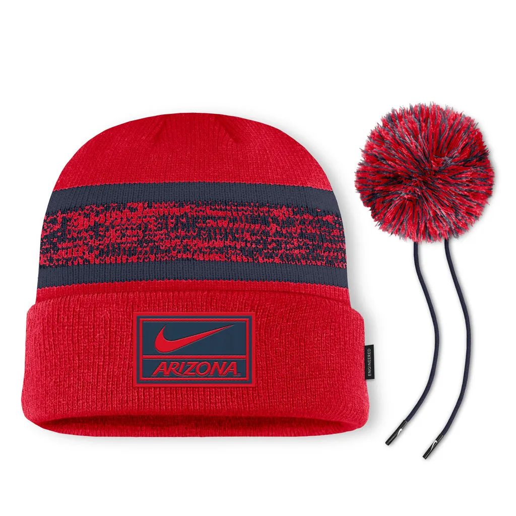 NCAA Arizona Wildcats Nike Peak Primary Cuff Pom Beanie Hat