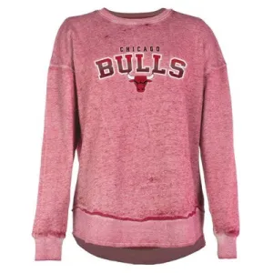 New - NBA Chicago Bulls Women's Ombre Arch Burnout Crew Neck Fleece Sweatshirt, M