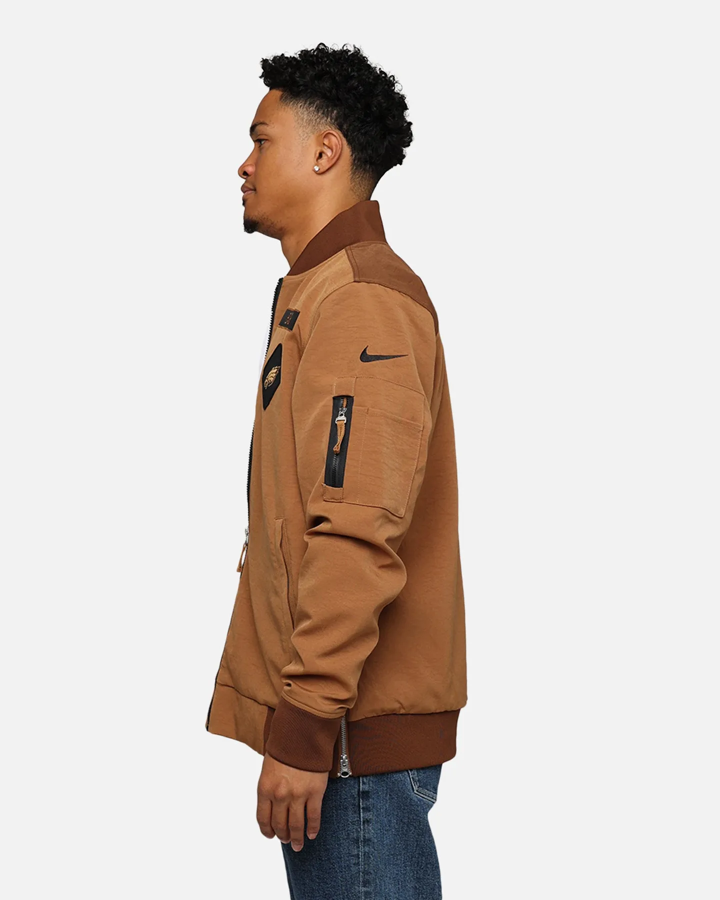 Nike Philadelphia Eagles 'Salute To Service' Bomber Jacket Ale Brown/Caca