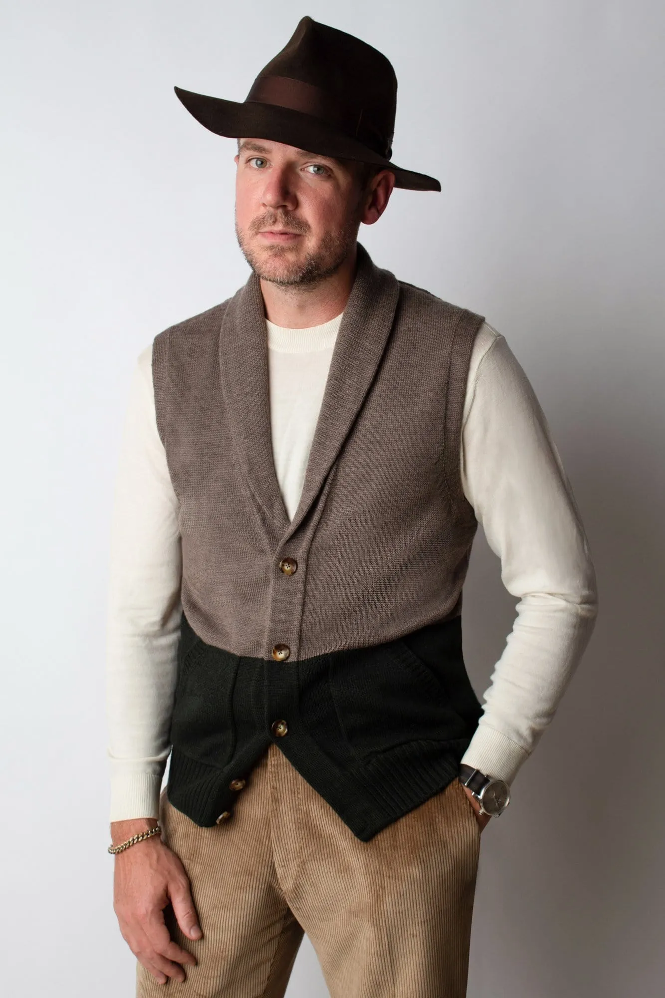 Nikki Shawl Collar Merino Sweater Vest