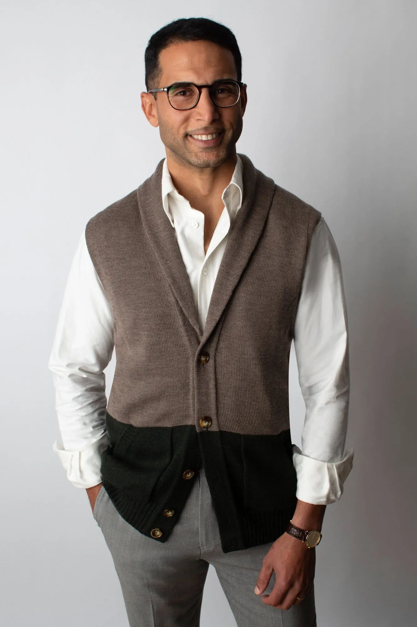 Nikki Shawl Collar Merino Sweater Vest