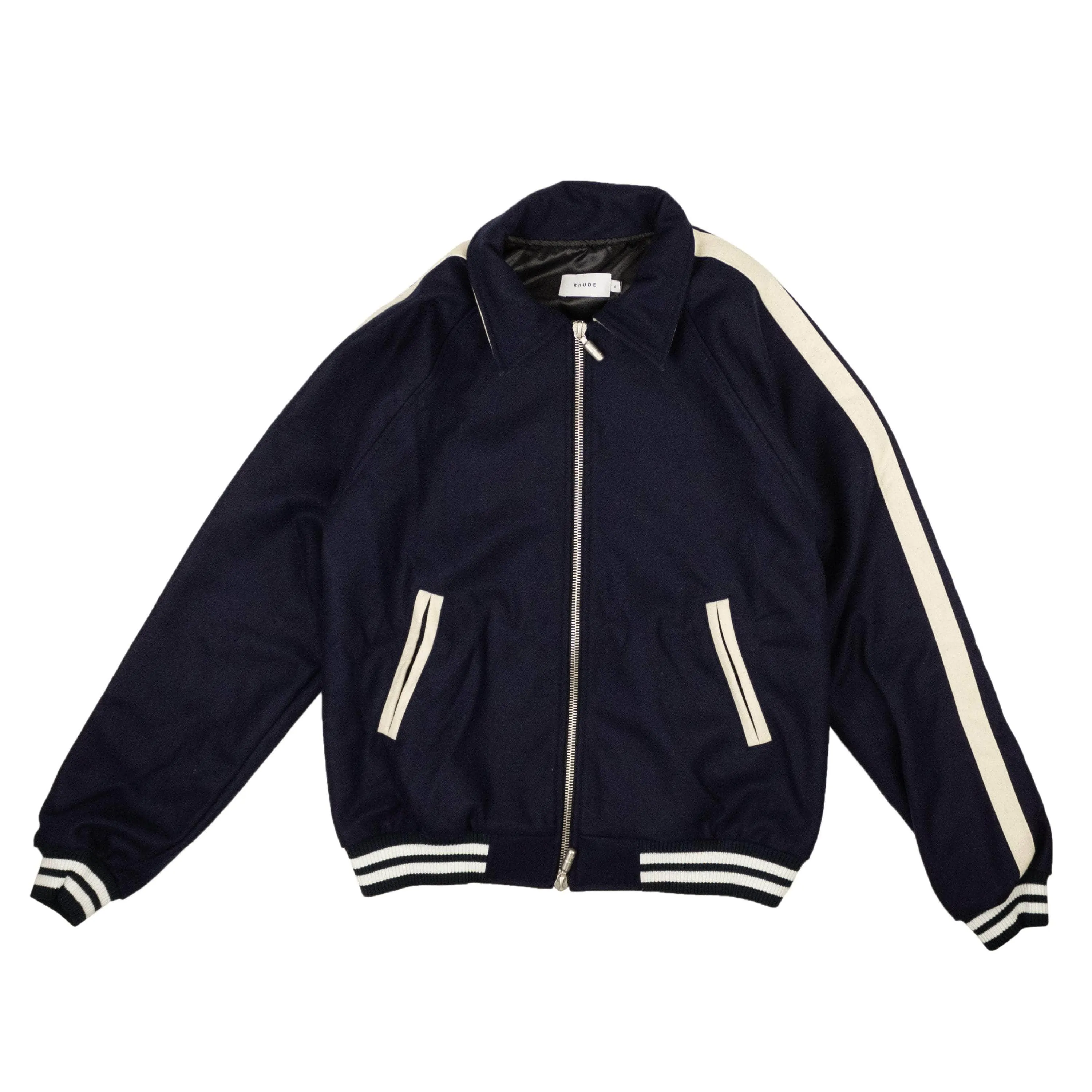 NWT RHUDE Navy Wool Boys Signature Bomber Jacket Size XL $1695