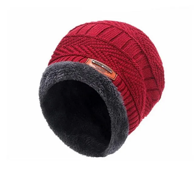 OCW Set Hat Scarf for Men and Women Neck Protection Outdoor Warm Fleece Liner Knit Winter