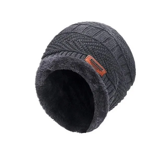 OCW Set Hat Scarf for Men and Women Neck Protection Outdoor Warm Fleece Liner Knit Winter