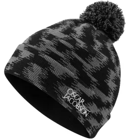 Oscar Jacobson Miller Knitted Bobble Hat - Black/Pewter - One Size