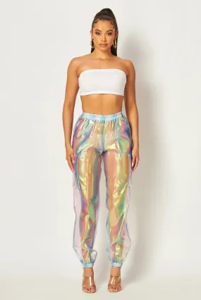 Paula Iridescent Sheer Jogger Pants