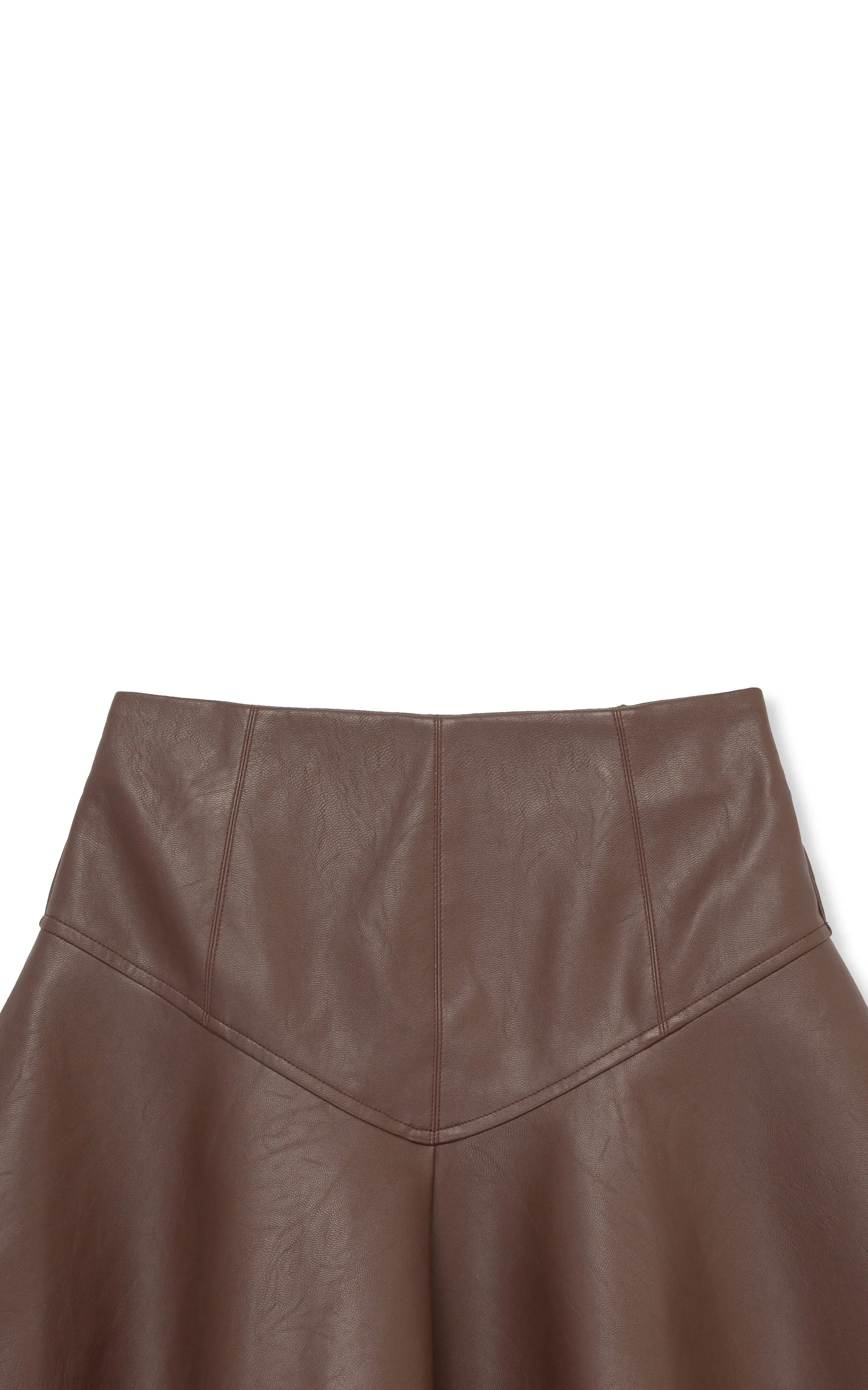 Pieced Pleather Skirt | 7-16