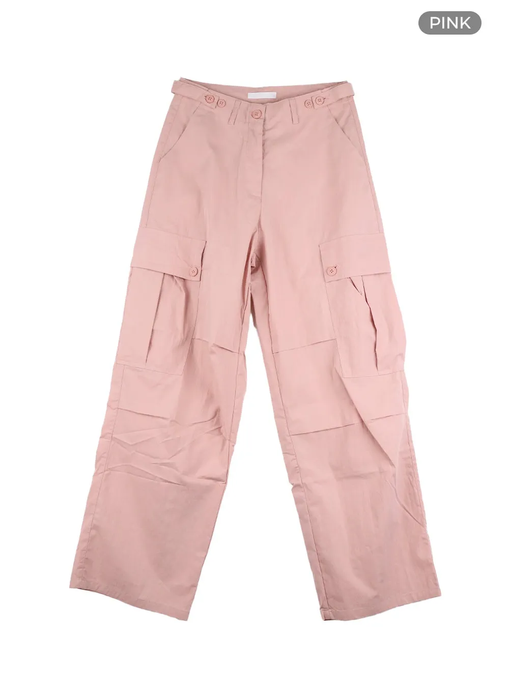 Pintuck Buttoned Cargo Pants CY403