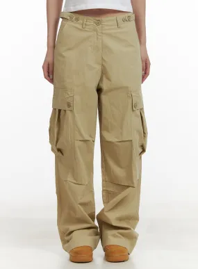 Pintuck Buttoned Cargo Pants CY403