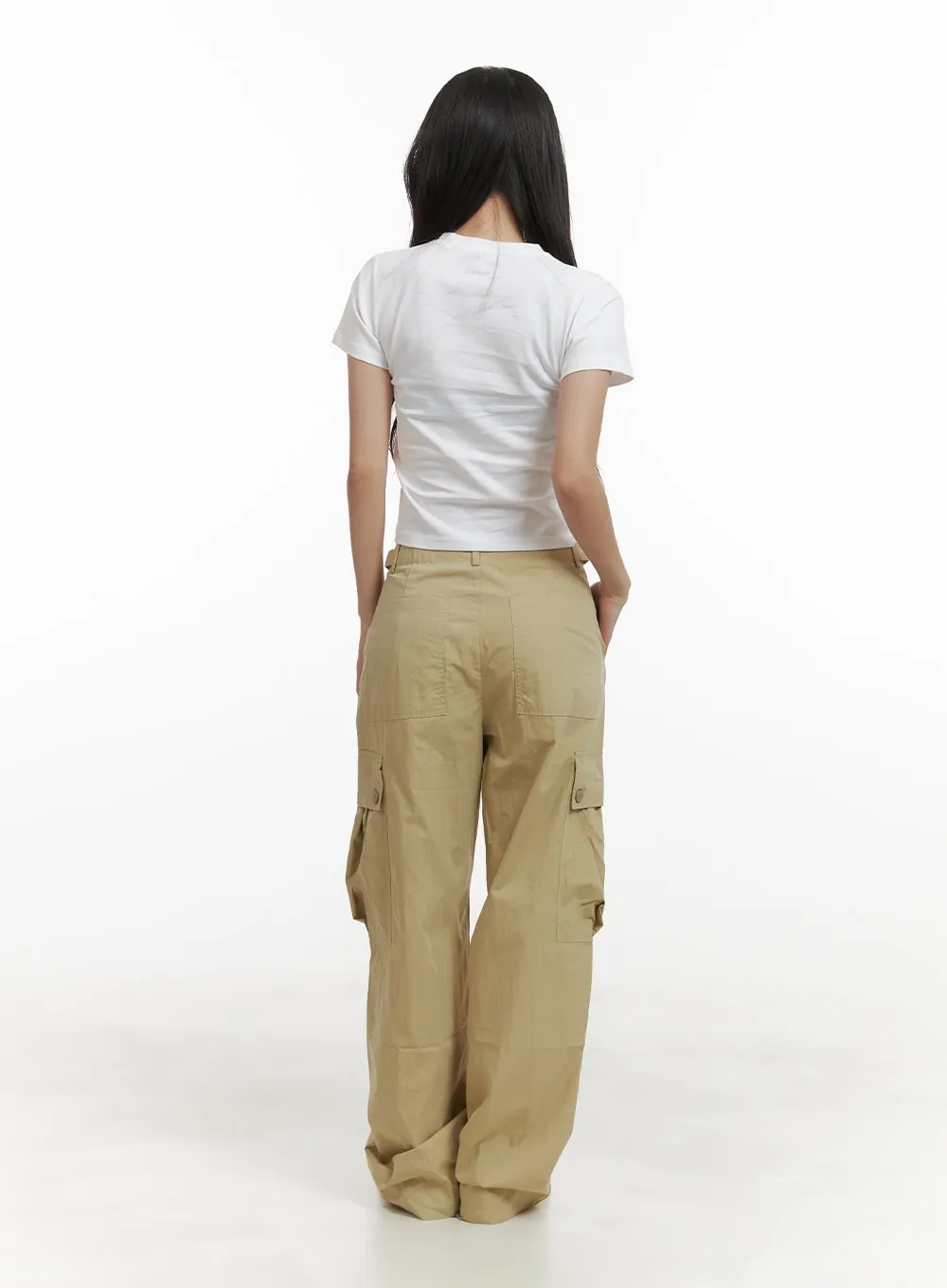 Pintuck Buttoned Cargo Pants CY403