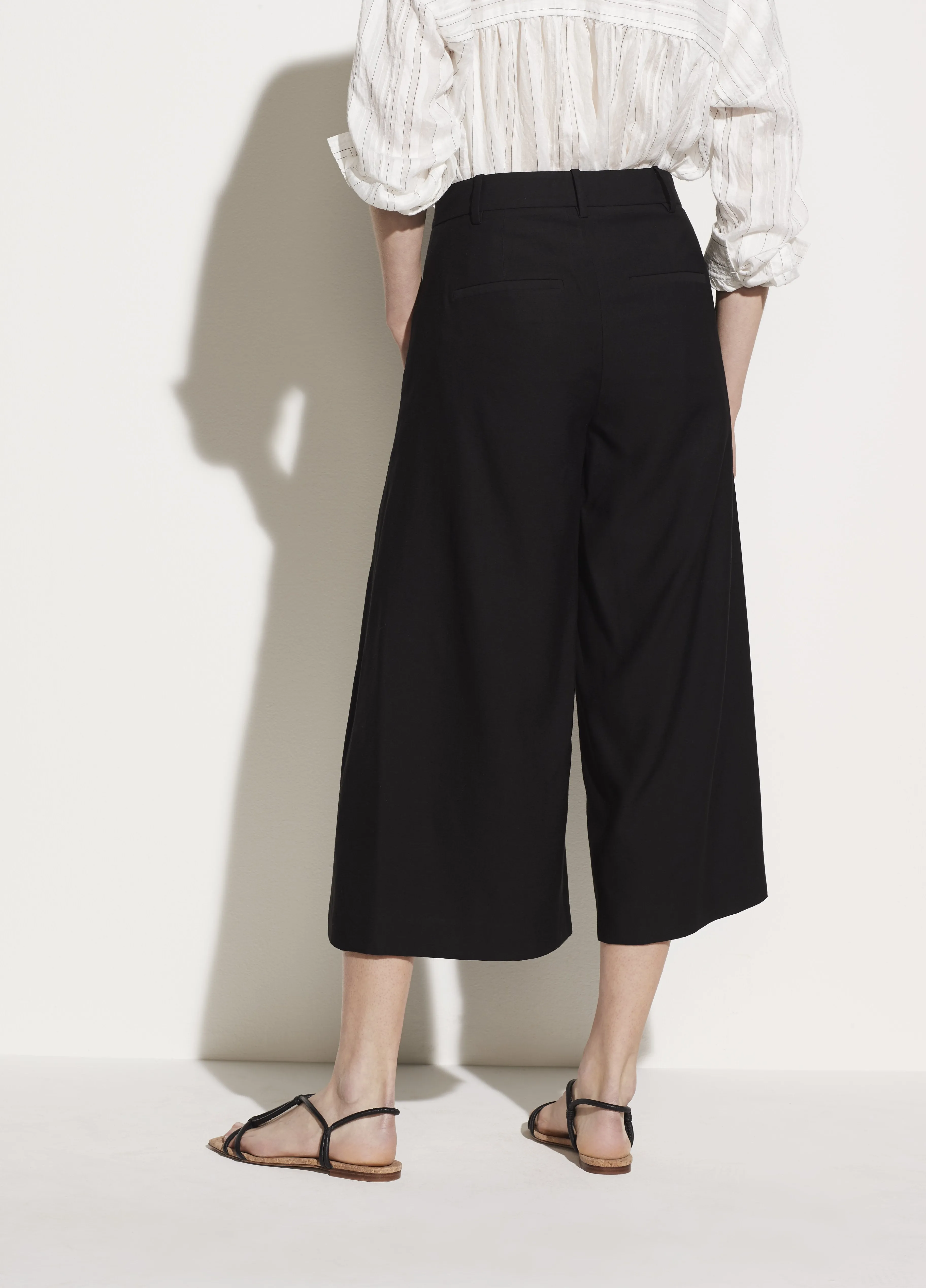 Pleat Front Culotte in Black